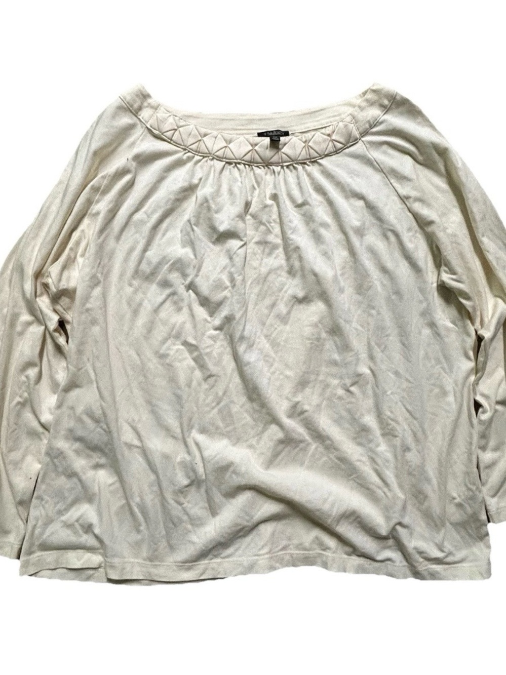 Women’s Talbots Petites Cream Long Sleeve Shirt Size 2X - Picture 1 of 4